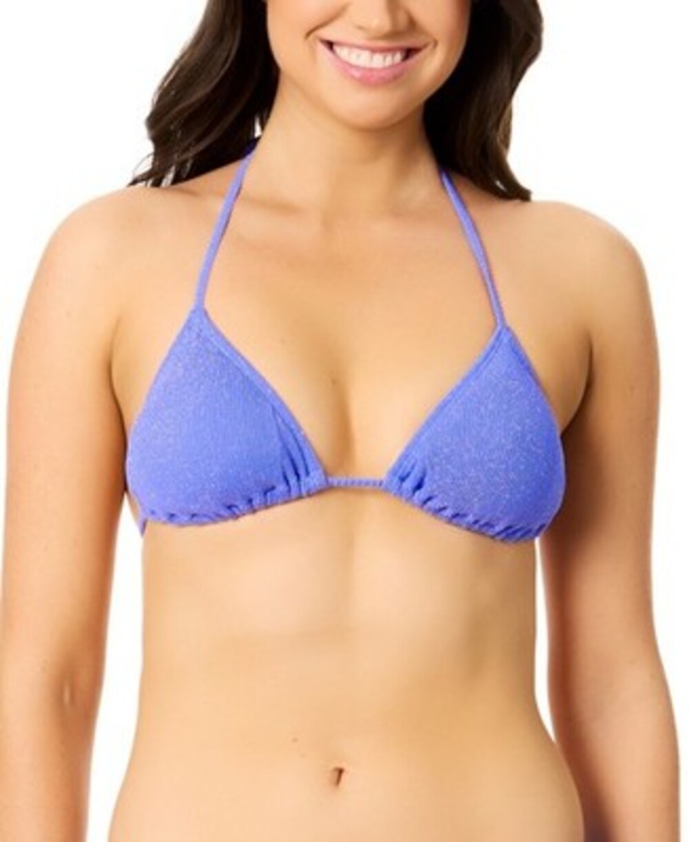 Salt + Cove Shine Ribbed Bikini Top Women's XL Jacaranda Back Tie Closure